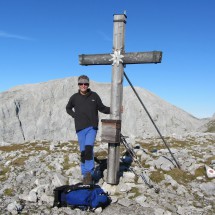 On top of the Hohes Brett (2341 meters) with the Hoher Göll in the background